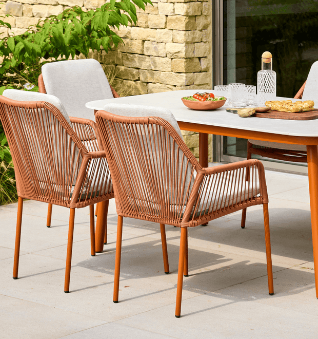 OLIVIA TERRACOTTA 6 SEAT RECT DINING SET