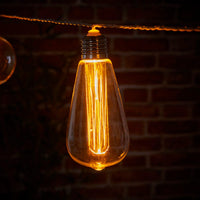 INDOOR OUTDOOR CONNECTABLE FESTOON LIGHTS - 10 MIXED ANTIQUE STYLE BULBS
