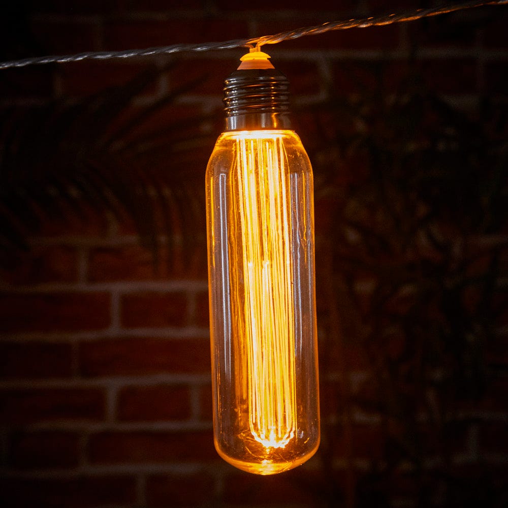 INDOOR OUTDOOR CONNECTABLE FESTOON LIGHTS - 10 MIXED ANTIQUE STYLE BULBS