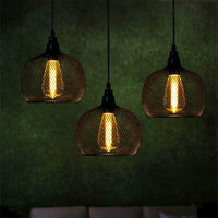 PACK OF 3 BLACK MESH CHLOE PENDANT WITH THE BULB