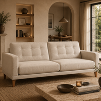 Fitzroy 4 Seat Sofa In Bone Easy Care Velvet