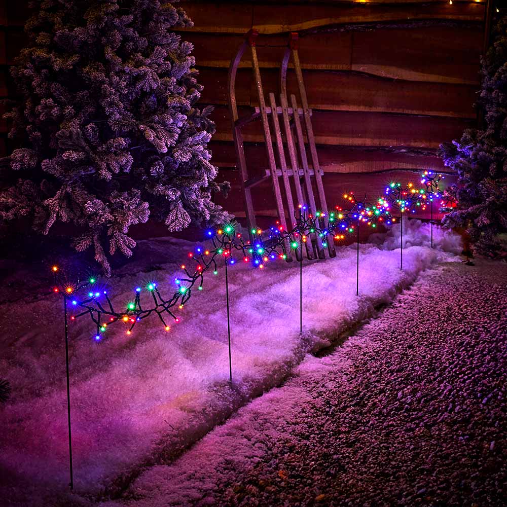 720 MULTICOLOUR MULTIFUNCTION CLUSTER LIGHTS WITH 12 STAKES