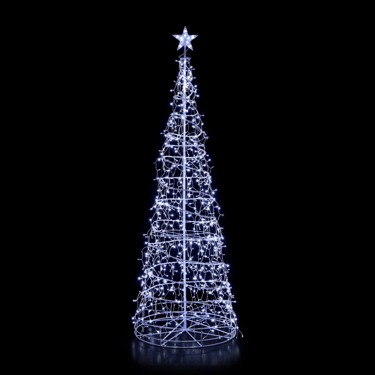 2.5M WHITE TWINKLING ICICLE SPIRAL TREE WITH 835 LEDS