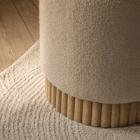 Holborn Footstool In Natural Boucle