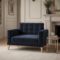Fitzroy Loveseat In Indigo Easy Care Velvet