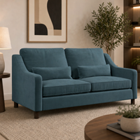 Hampton 3 Seat Sofa In Airforce Easy Care Velvet