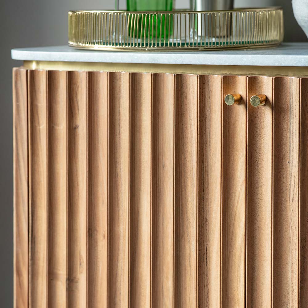 Flute Marble Drinks Cabinet
