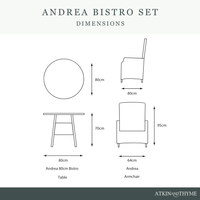 ANDREA 80CM BISTRO SET