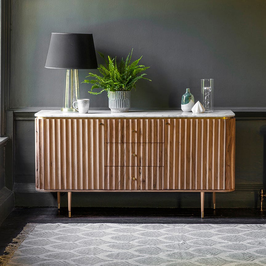 Flute Marble Sideboard