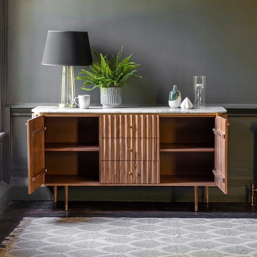 Flute Marble Sideboard
