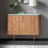 Flute Marble Chest of Drawers