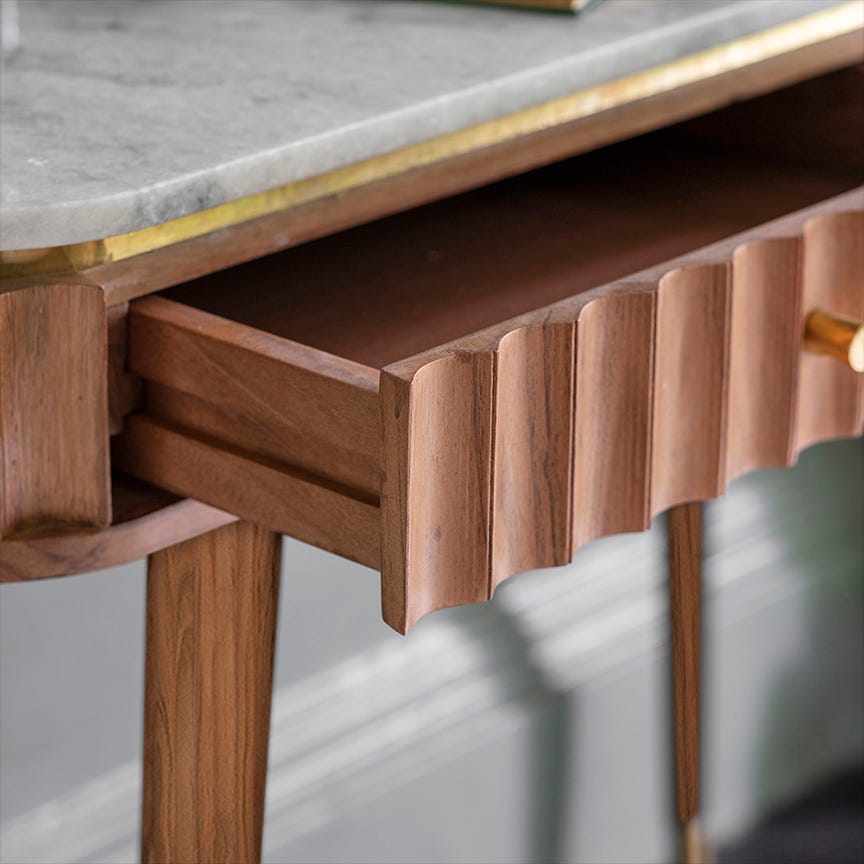Flute Marble Console Desk