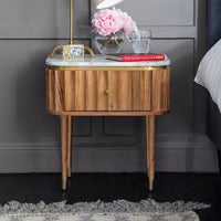Flute Marble Bedside Drawer