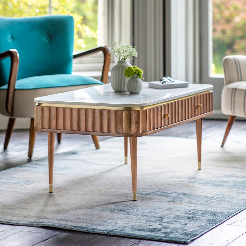 Flute Marble Coffee Table 