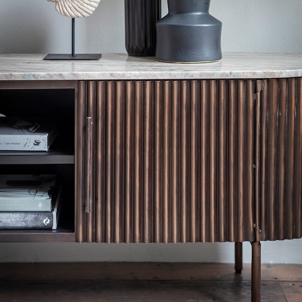 Monza Metal & Marble Media Unit