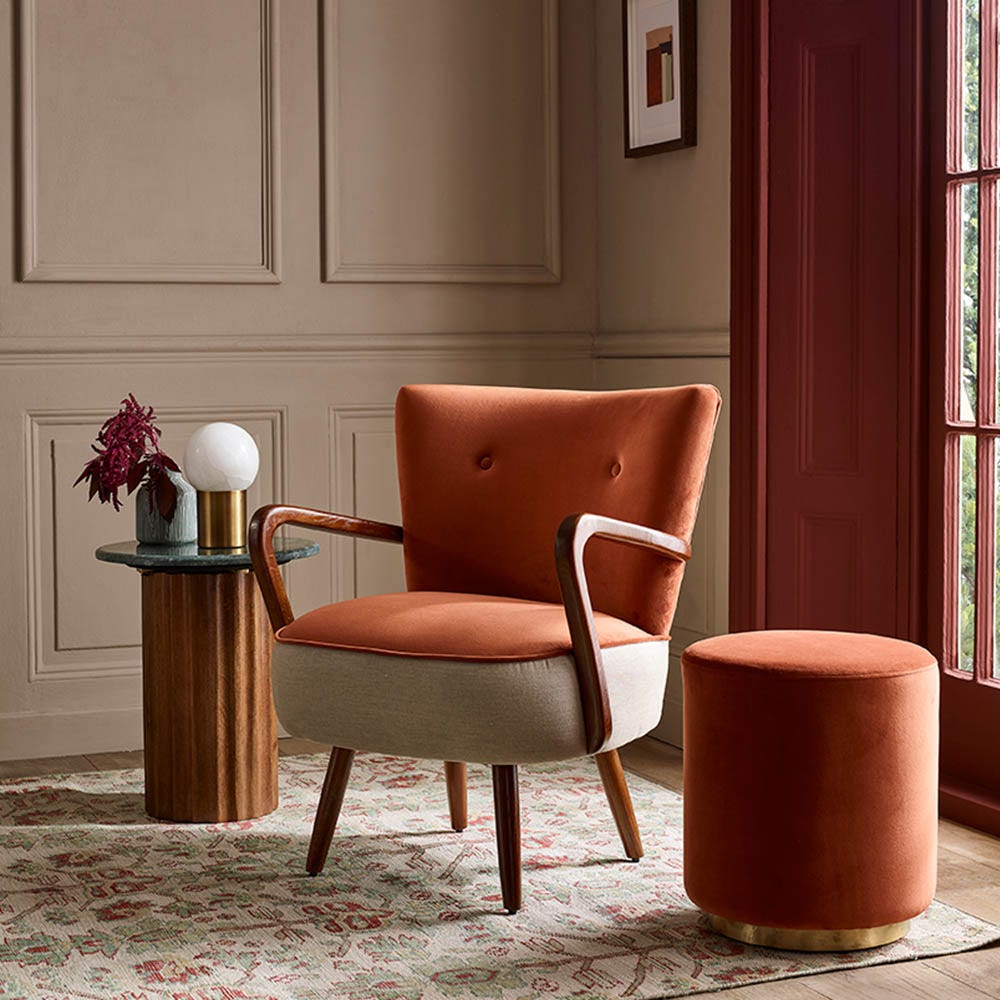 Calvin Armchair in Rust Velvet