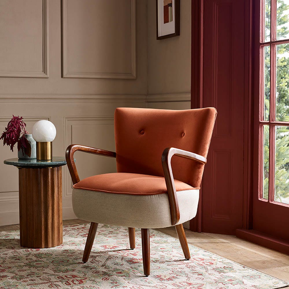 Calvin Armchair in Rust Velvet