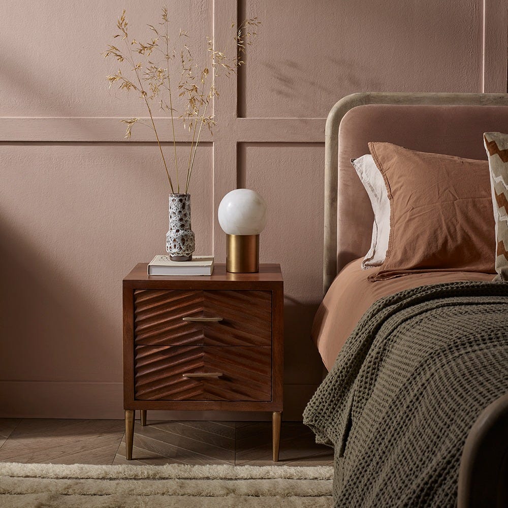 FANDANGO BEDSIDE DRAWERS - DARK STAIN