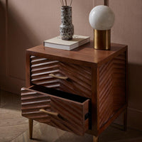 FANDANGO BEDSIDE DRAWERS - DARK STAIN