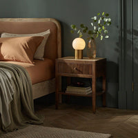 MIRABELLE TRAVERTINE BEDSIDE TABLE