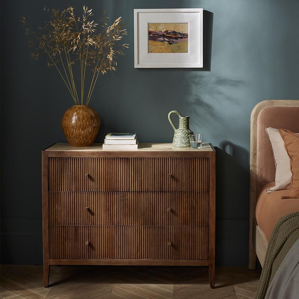 MIRABELLE TRAVERTINE CHEST OF DRAWERS
