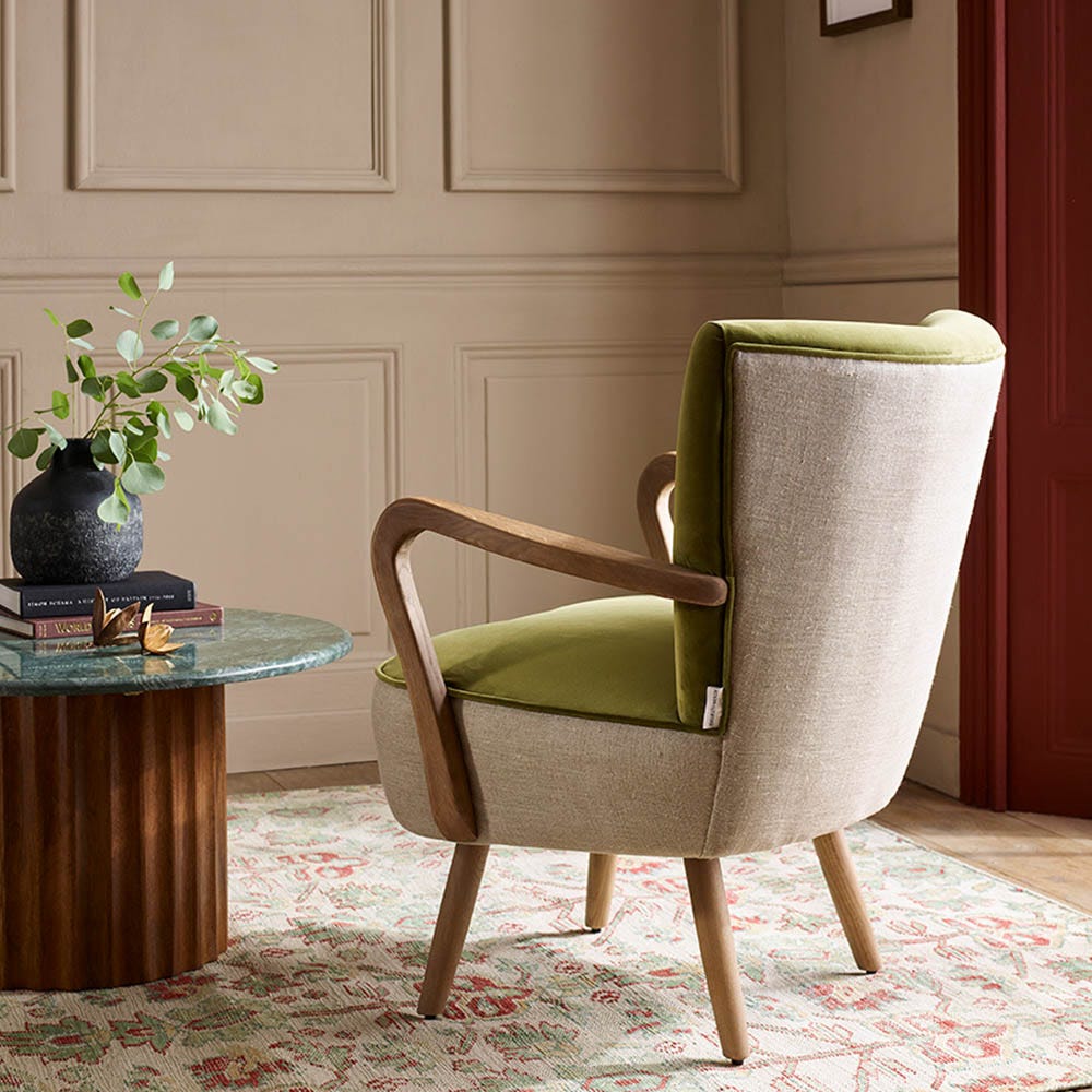Calvin Armchair in Apple Green Velvet 
