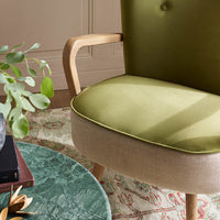 Calvin Armchair in Apple Green Velvet 