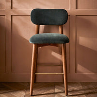 LAYLA BAR STOOL - PETROL BLUE VELVET