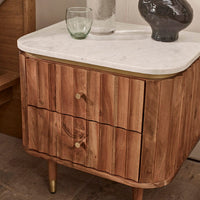 FLUTE 2 DRAWER BEDSIDE