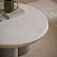 COLUMN MARBLE COFFEE TABLE