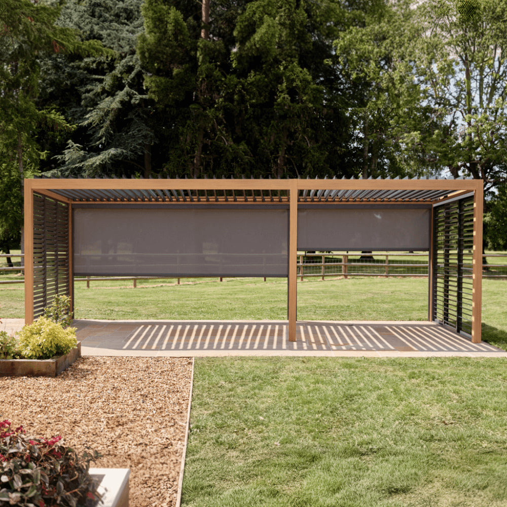 Savannah Pergola with Lights 7m x 3m - Oak Effect