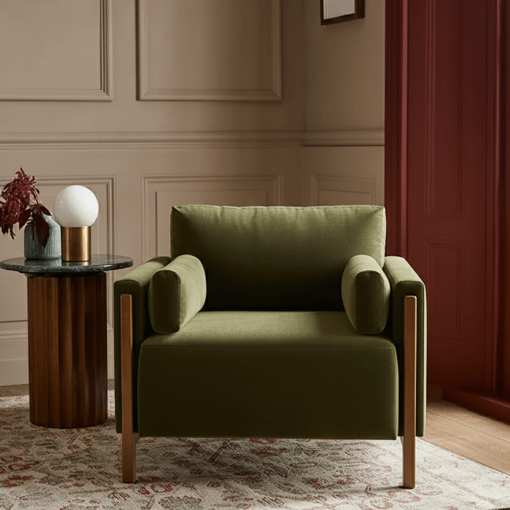 AUDREY ARMCHAIR IN GREEN VELVET