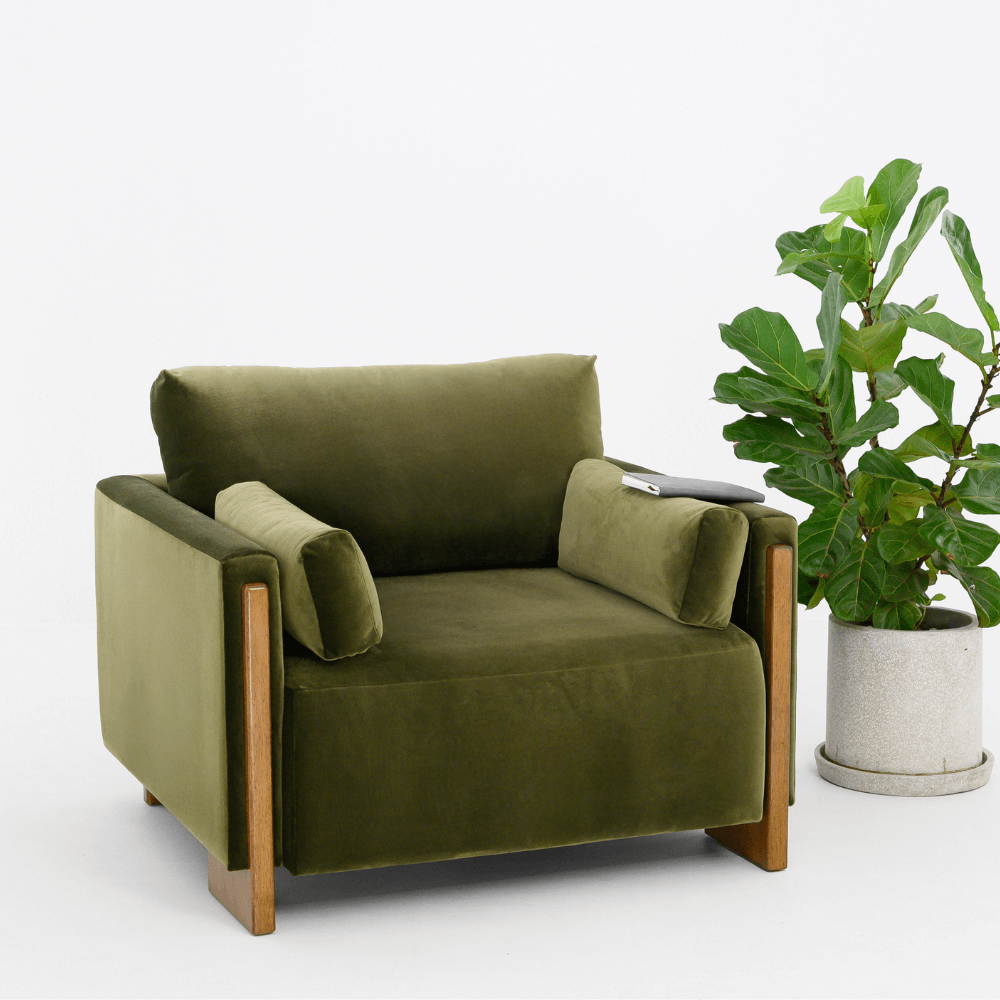 AUDREY ARMCHAIR IN GREEN VELVET