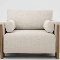 AUDREY ARMCHAIR IN ECRU TEXTURED WEAVE