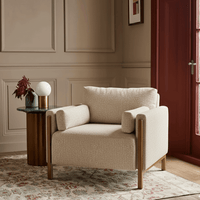 AUDREY ARMCHAIR IN ECRU TEXTURED WEAVE