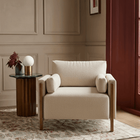 AUDREY ARMCHAIR IN ECRU TEXTURED WEAVE
