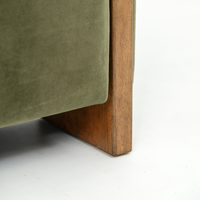 AUDREY SHOW WOOD 3-SEAT SOFA - GREEN VELVET