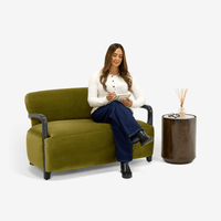 Aviator Loveseat in Apple Green Velvet
