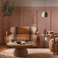 AVIATOR LOVESEAT IN STRIPED RUG