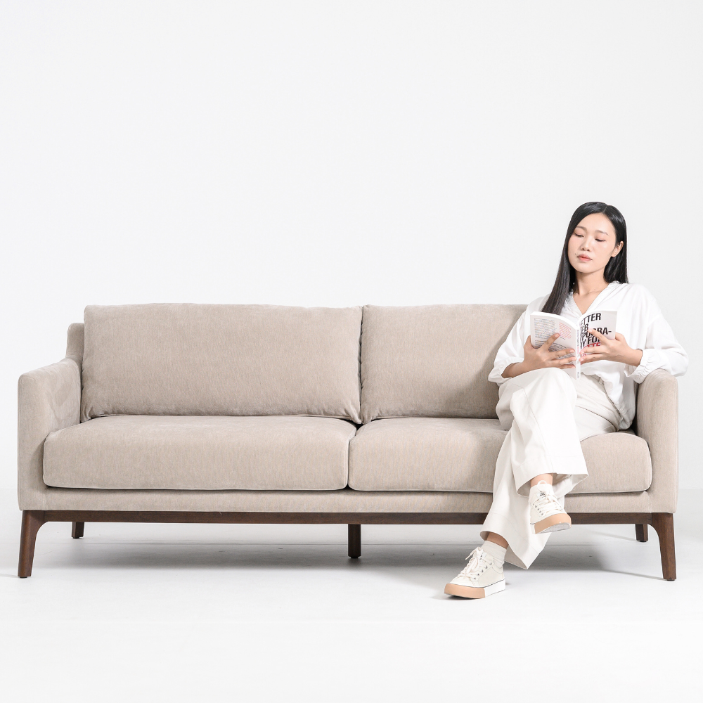 BARNABY 3-SEAT SOFA - MUSHROOM SMOOTH POLY