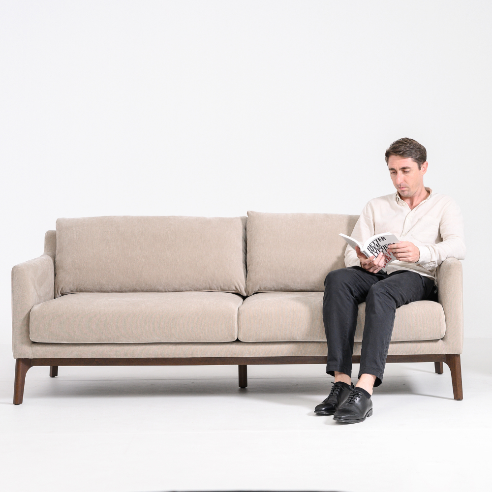 BARNABY 3-SEAT SOFA - MUSHROOM SMOOTH POLY