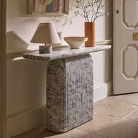 CAPRI CONSOLE TABLE IN WHITE MARBLE EFFECT