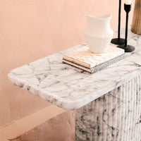 CAPRI CONSOLE TABLE IN WHITE MARBLE EFFECT