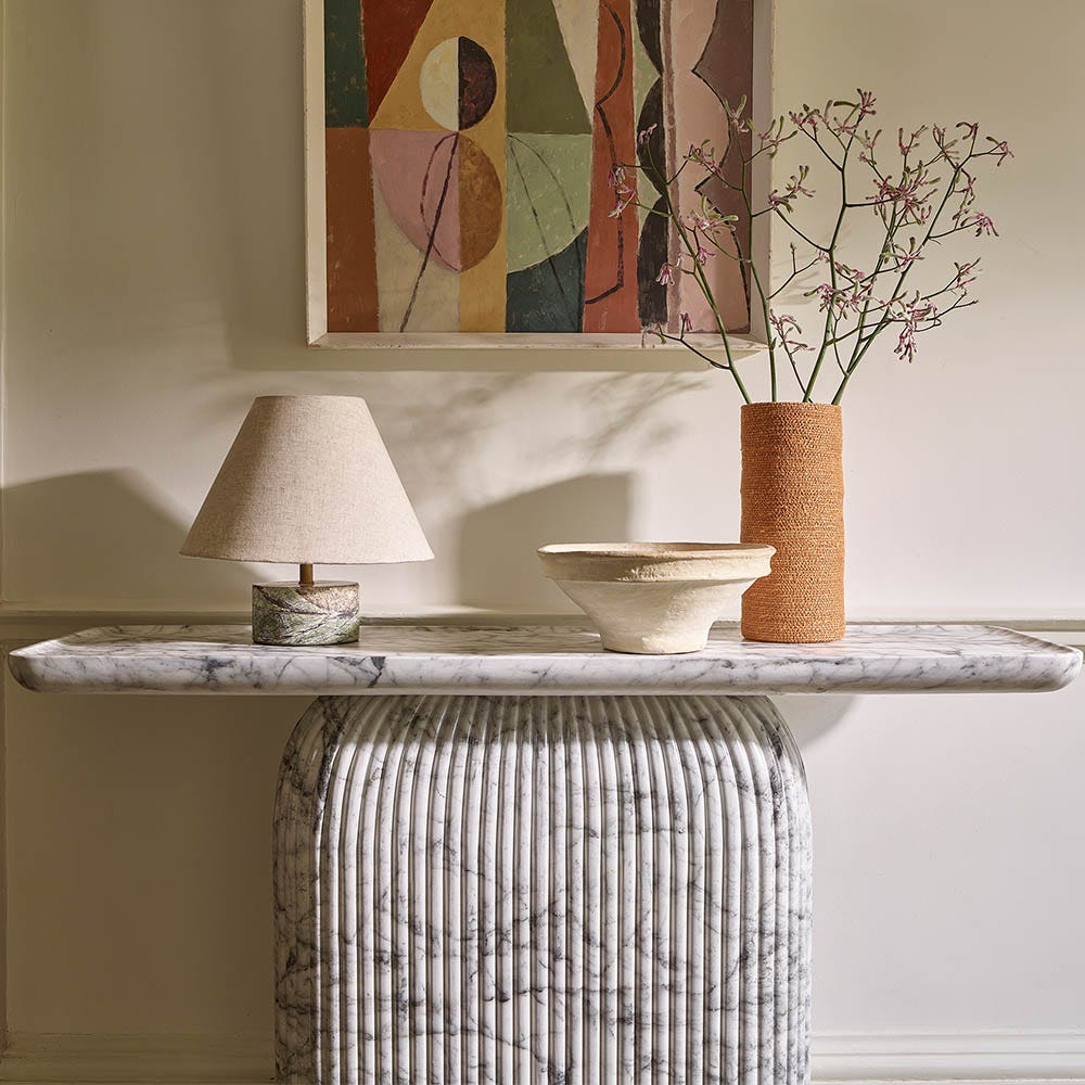 CAPRI CONSOLE TABLE IN WHITE MARBLE EFFECT