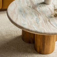 COLUMN MARBLE COFFEE TABLE - NATURAL