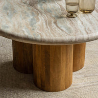 COLUMN MARBLE COFFEE TABLE - NATURAL