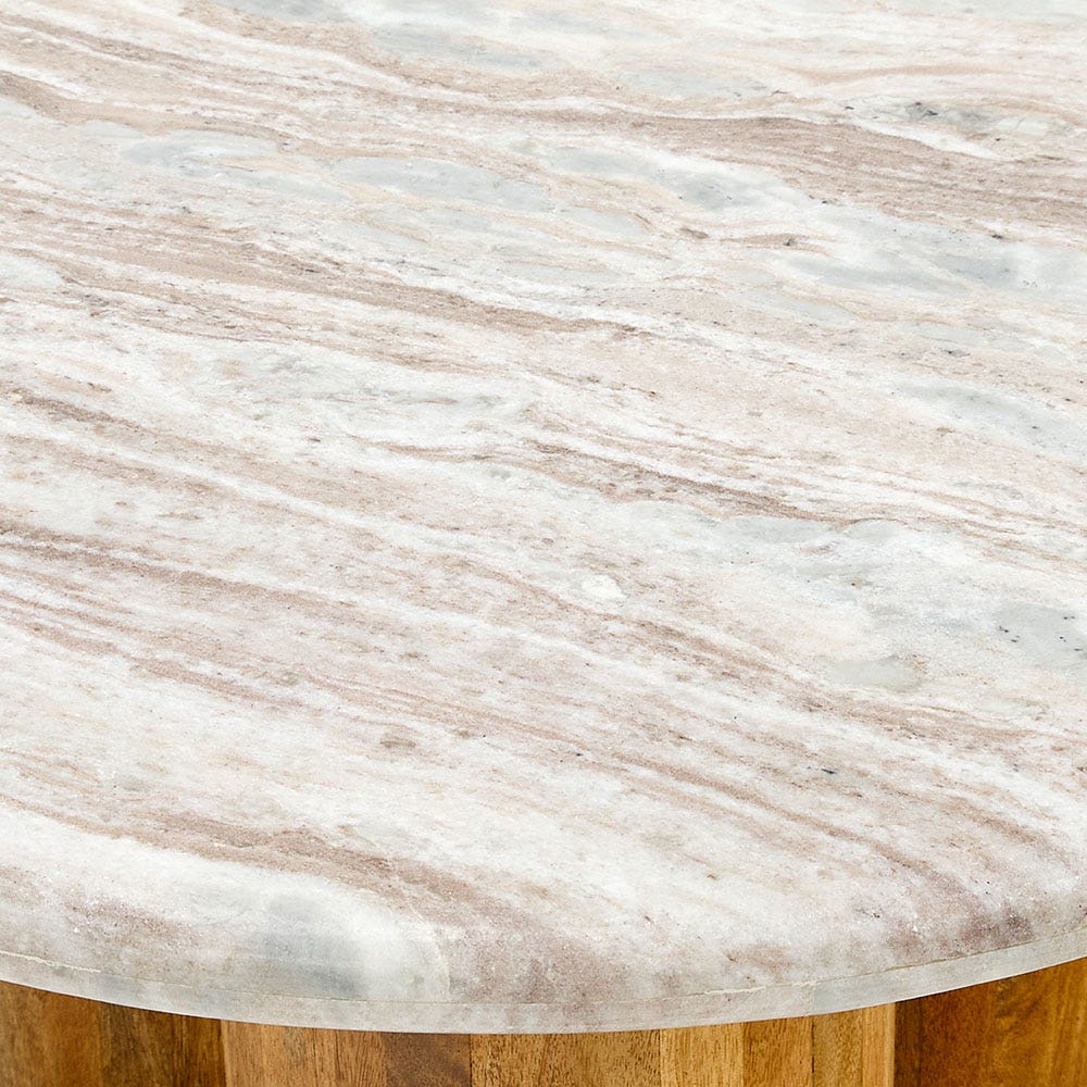 COLUMN MARBLE COFFEE TABLE - NATURAL