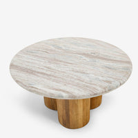 COLUMN MARBLE COFFEE TABLE - NATURAL