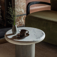 COLUMN MARBLE SIDE TABLE