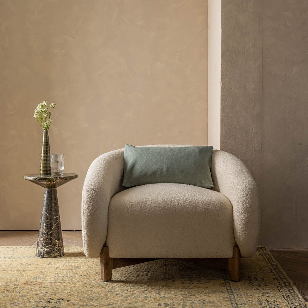 COCOON ARMCHAIR IN OFF-WHITE BOUCLE